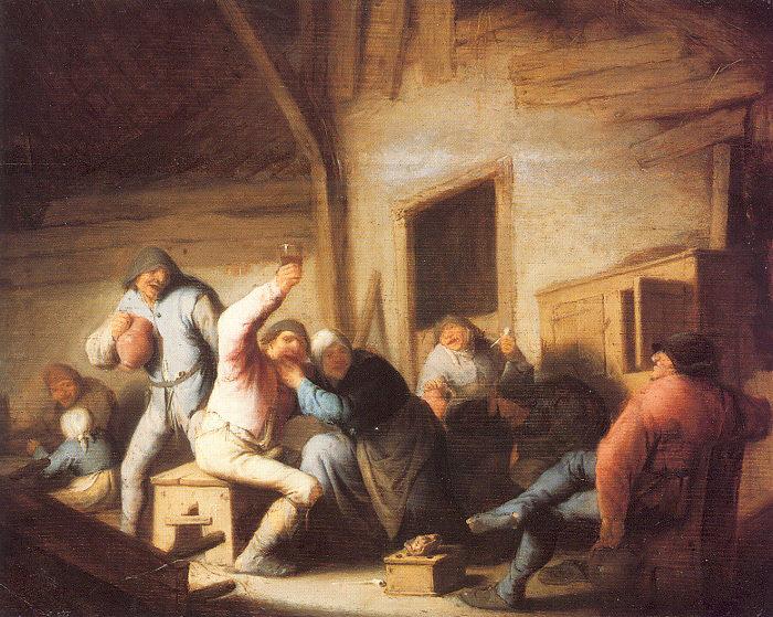 Ostade, Adriaen van Peasants Making Merry in a Tavern oil painting picture